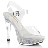 Fabulicious Cocktail 508Rsi Clear Silver Rhinestone Shoes